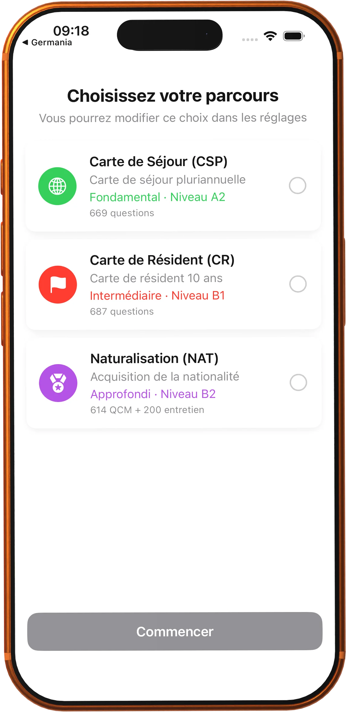 Everything for French naturalization in one app